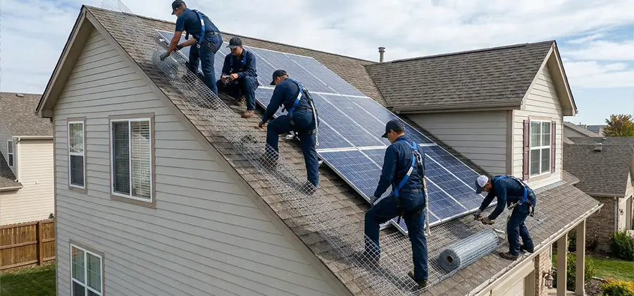 Pigeon Wire for Solar Panels in Decatur